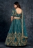 Silk circular lehenga choli in Teal colour 3807