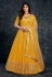 Silk circular lehenga choli in Yellow colour 3803