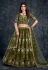 Silk circular lehenga choli in Mehndi colour 3805