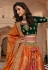 Banarasi silk circular lehenga choli in Orange colour 10232