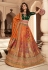 Banarasi silk circular lehenga choli in Orange colour 10232