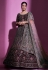 Crepe a line lehenga choli in Wine colour 34016