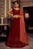 Georgette a line lehenga choli in Maroon colour 52005