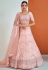 Georgette a line lehenga choli in Light pink colour 57005