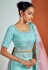 Georgette a line lehenga choli in Aqua colour 57006