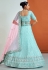 Georgette a line lehenga choli in Aqua colour 57006