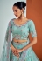 Soft net a line lehenga choli in Sky blue colour 57002