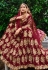 Velvet circular lehenga choli in Maroon colour 3071