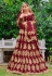 Velvet circular lehenga choli in Maroon colour 3071