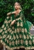 Velvet circular lehenga choli in Green colour 3071A