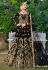 Velvet circular lehenga choli in Black colour 3072