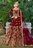 Velvet circular lehenga choli in Maroon colour 3072A