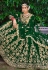 Velvet circular lehenga choli in Green colour 3073C