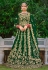 Velvet circular lehenga choli in Green colour 3073C