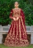 Velvet circular lehenga choli in Maroon colour 3073