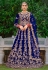 Velvet circular lehenga choli in Blue colour 3073B