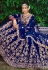 Velvet circular lehenga choli in Blue colour 3073B