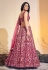 Soft net readymade circular lehenga choli in Magenta colour 62001