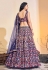 Soft net readymade circular lehenga choli in Navy blue colour 62003