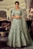 Georgette circular lehenga choli in Pista green colour 51005