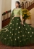 Net circular lehenga choli in Green colour 4205