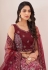 Soft net circular lehenga choli in Maroon colour 73004