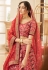 Art silk a line lehenga choli in Red colour 7427