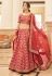 Art silk a line lehenga choli in Red colour 7427