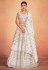 Georgette readymade circular lehenga choli in White colour 65001