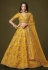 Silk circular lehenga choli in Yellow colour 7811