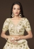 Silk circular lehenga choli in White colour 7813