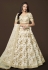 Silk circular lehenga choli in White colour 7813