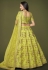 Silk circular lehenga choli in Light green colour 7816