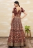 Velvet a line lehenga choli in Maroon colour 835A
