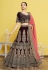 Velvet a line lehenga choli in Wine colour 822B