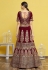 Velvet a line lehenga choli in Maroon colour 822C