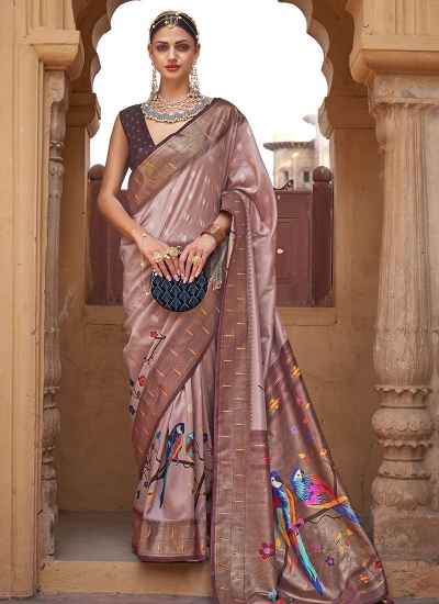 Light Pink Silk Party Wear Weaving Saree SUKANYA 853