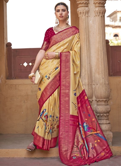 Yellow Silk Party Wear Weaving Saree SUKANYA 854