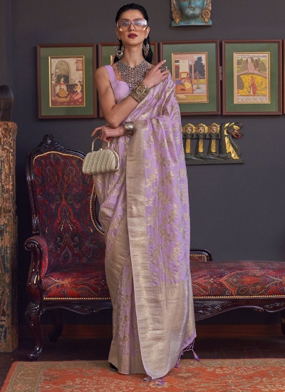 Purple Silk Festival Wear Weaving Saree KHABUTAISILK 322007