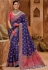 Blue banarasi silk festival wear saree 6902