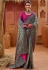 Grey banarasi silk festival wear saree 6903