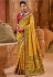 Yellow banarasi silk festival wear saree 6905