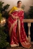 Red silk festival wear saree 242