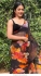 Tollywood Rashmika Mandanna inspired black georgette saree