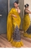 Bollywood Model Yellow two piece saburi silk ruffle party wear saree