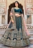 Teal velvet circular lehenga choli 2088