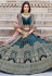 Teal velvet circular lehenga choli 2088