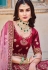 Maroon velvet bridal lehenga choli 2090