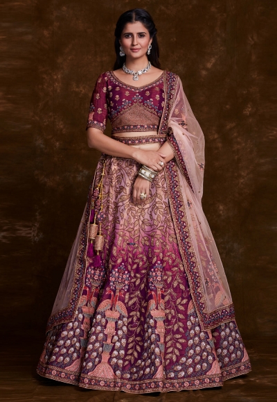Purple art silk a line lehenga choli 75002