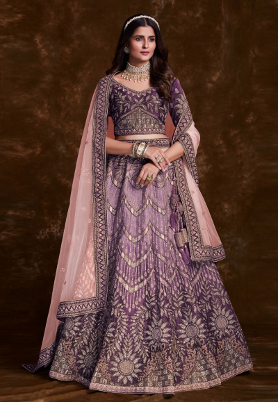 Purple art silk a line lehenga choli 75018